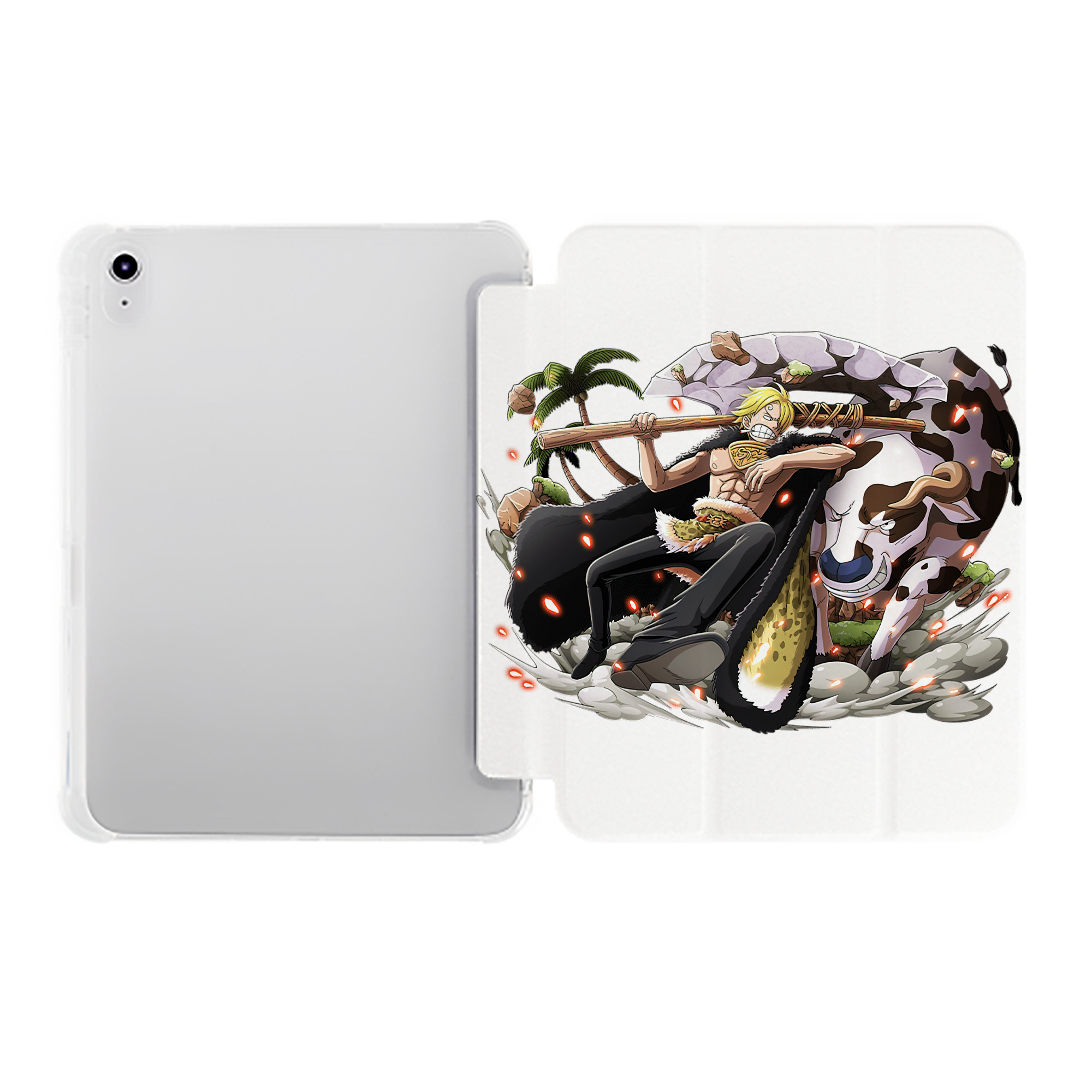 （画像用） ワンピース サンジ ONE PIECE Sanji IPad ケース ペン収納付き 三つ折りスタンド PUレザー×シリコン 対応機種9.5/10.5/10.9インチ